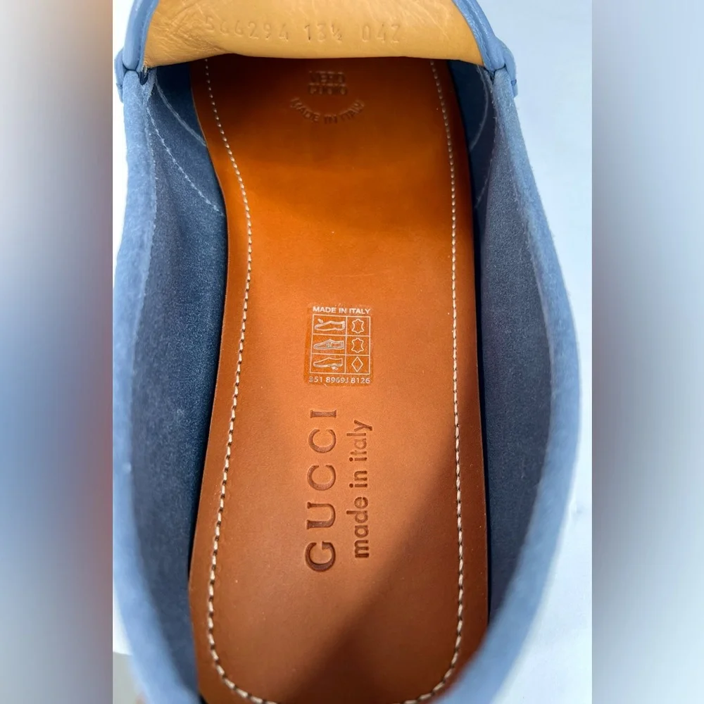 Gucci Moccasin Logo Queens Suede Sylvie Driver Loafers UK 13.5 - US 14 - EU 47.5 - Picture 8 of 12